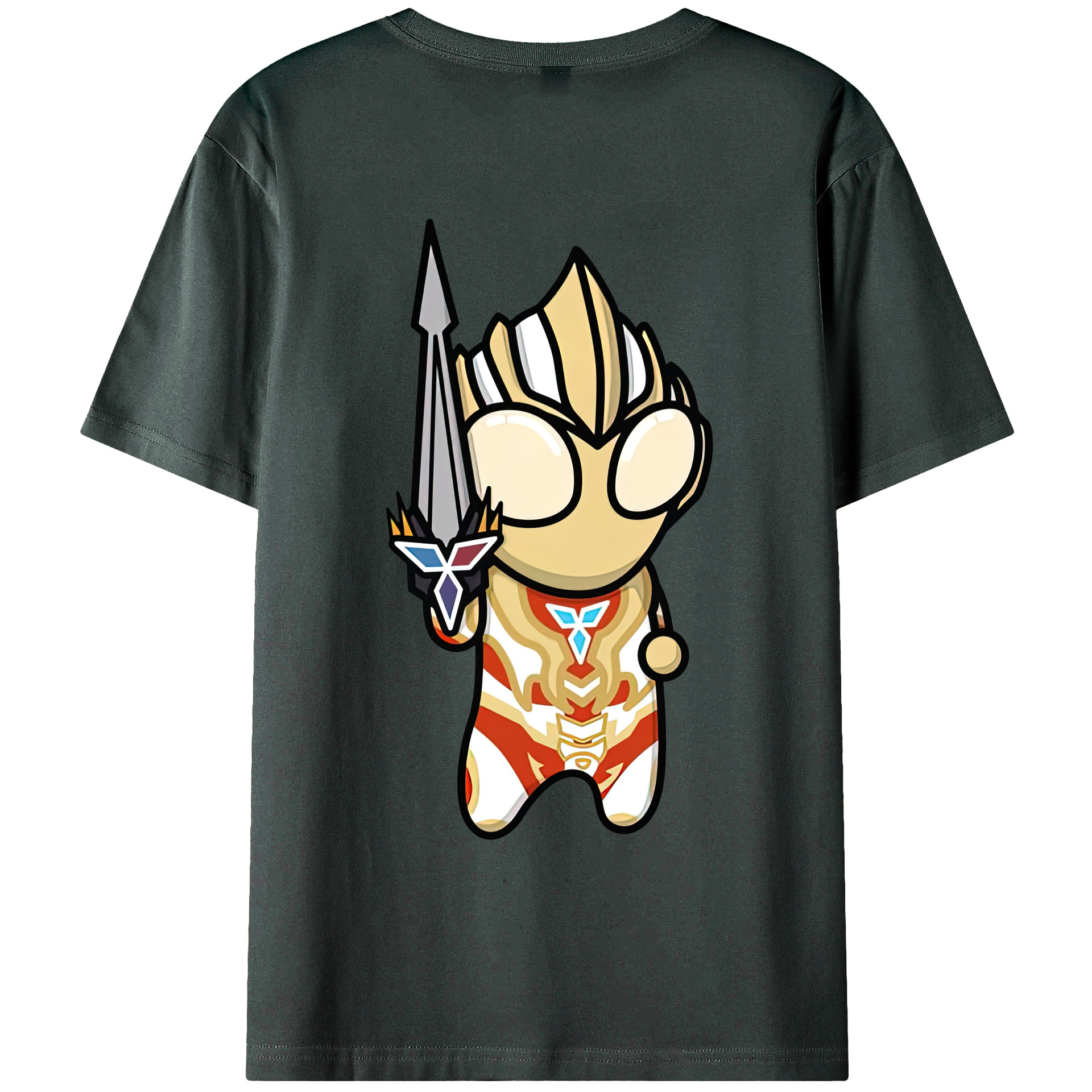 （画像用） ウルトラマン Ultraman 綿100％ メンズ半袖Tシャツ（バックプリント） 通気性